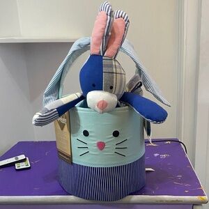 Blue and Pink Bunny Basket